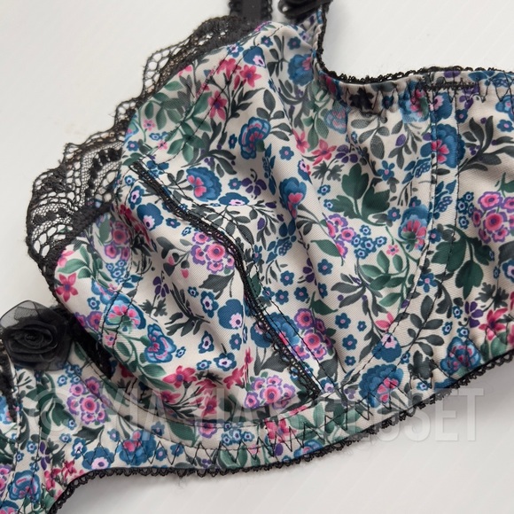 Freya 32D Sapphire Nieve 4061 Non-Padded Floral & Lace Underwire Balcony Bra - Picture 8 of 16